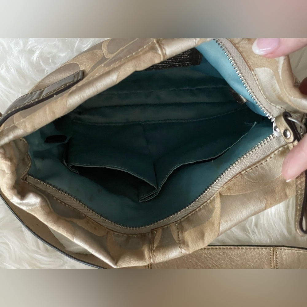 Coach Gold and Cream Crossbody Bag - Picture 9 of 12